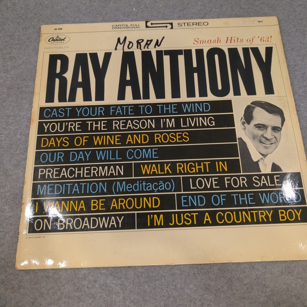 Ray Anthony Smash Hits of '63 Vinyl LP Capitol STK 83699 German Import Jazz Pop - Picture 1 of 6